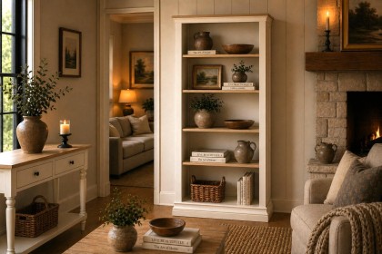 Provence Painted Off-White Oak Large Bookcase