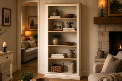 Provence Painted Off-White Oak Large Bookcase