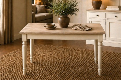 Provence Painted Off-White Oak Compact Ext 120-165cm Dining Table