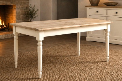Provence Painted Off-White Oak Large Ext 180-230cm Dining Table