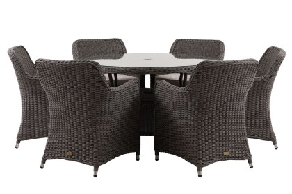Gallery Direct Ascot Outdoor Round Dining Set & 6 Chairs