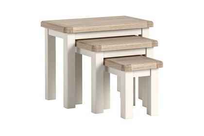 Windsor Country Oak Painted Nest of Tables