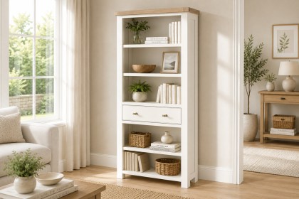 Windsor Country Oak Painted Large Bookcase