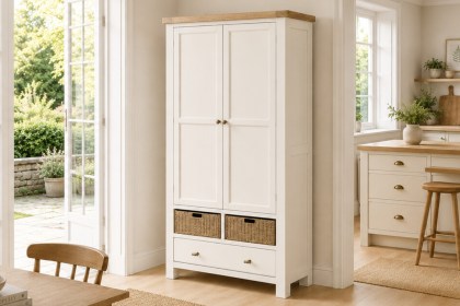 Windsor Country Oak Painted Kitchen Larder Unit