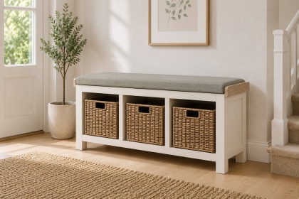 Windsor Country Oak Painted Storage Bench