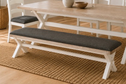 Windsor Country Oak Painted Cross-Leg Dining Bench