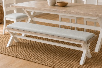Windsor Country Oak Painted Cross-Leg Dining Bench