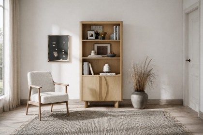Cara Oak Display Cabinet