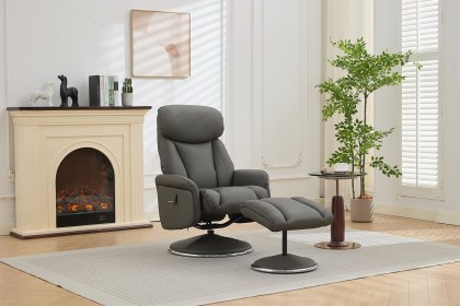 Sahara Full Leather Swivel Chair & Stool
