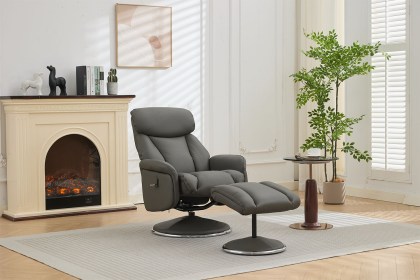 Sahara Full Leather Swivel Chair & Stool
