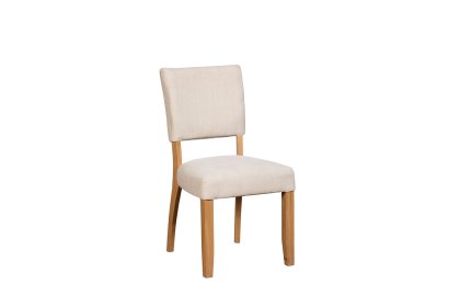 Burford Painted Oak Fully Upholstered Dining Chairs (Pair)