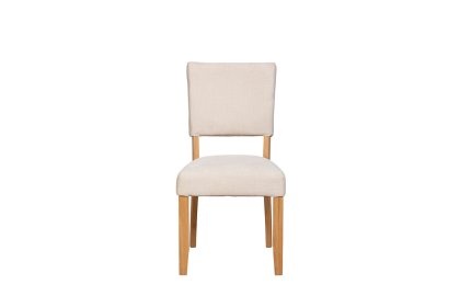 Burford Painted Oak Fully Upholstered Dining Chairs (Pair)
