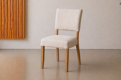 Burford Painted Oak Fully Upholstered Dining Chairs (Pair)