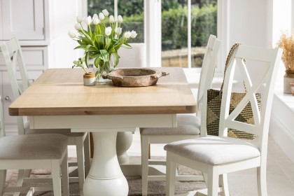 Burford Painted Oak 160-200cm Ext Pedestal Dining Table