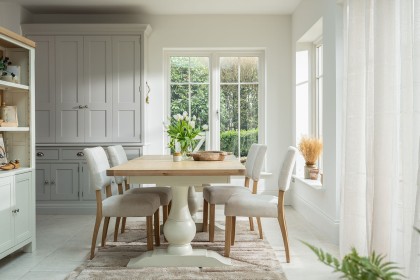 Burford Painted Oak 160-200cm Ext Pedestal Dining Table