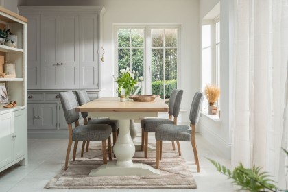 Burford Painted Oak 160-200cm Ext Pedestal Dining Table Burford Painted Oak 160-200cm Ext Pedestal Dining Table