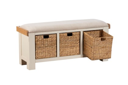 Burford Painted Oak 110cm Upholstered Hall Bench