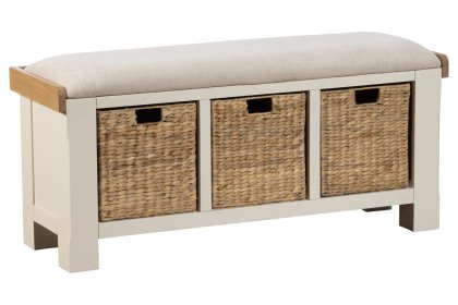 Burford Painted Oak 110cm Upholstered Hall Bench
