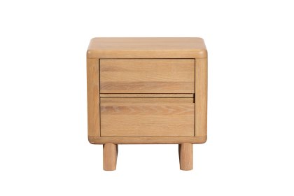 Flynn Natural Oak 2 Drawer Bedside Table