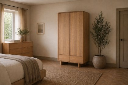 Flynn Natural Oak Double Wardrobe