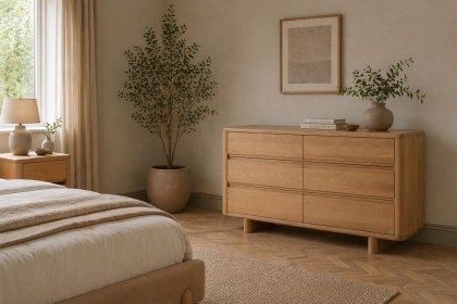 Flynn Natural Oak 6 Drawer Chest of Drawers