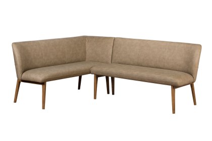 Spencer Taupe PU Leather Corner Bench
