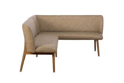 Spencer Taupe PU Leather Corner Bench