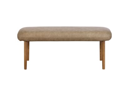 Spencer Taupe PU Leather Low Bench