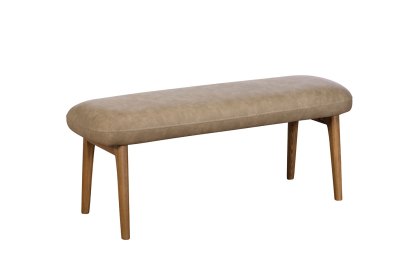 Spencer Taupe PU Leather Low Bench