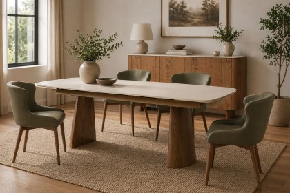 Lusso Ash 180-260cm Extending Dining Table with Sintered Stone Top
