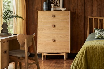 G Plan Larsen Oak 6 Drawer Tall Chest of Drawers