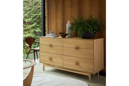 G Plan Larsen Oak 6 Drawer Wide Chest of Drawers