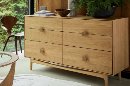 G Plan Larsen Oak 6 Drawer Wide Chest of Drawers