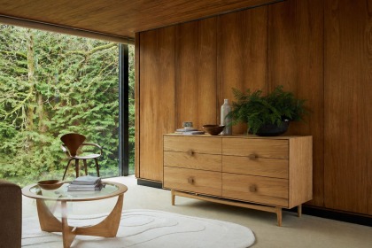 G Plan Larsen Oak 6 Drawer Wide Chest of Drawers