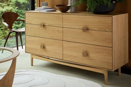 G Plan Larsen Oak 6 Drawer Wide Chest of Drawers