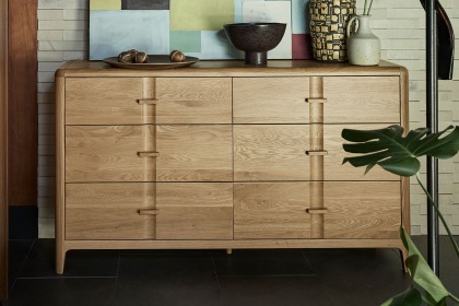 G Plan Maddison Oak 6 Drawer Wide Chest of Drawers