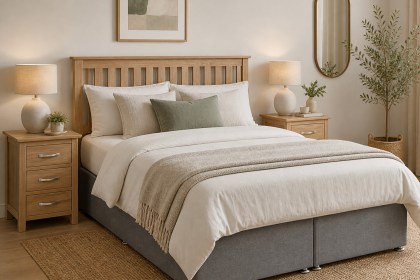 Devon Solid Oak 5'0 King Headboard Devon Solid Oak 5'0 King Headboard