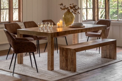 Gallery Direct Iowa Dining Bench Natural 1600x360x450mm