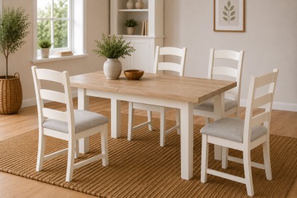 Windsor Country Oak Painted Small 140-185cm Ext Dining Table Set Windsor Country Oak Painted Small 140-185cm Ext Dining Table Set