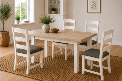 Windsor Country Oak Painted Small 140-185cm Ext Dining Table Set Windsor Country Oak Painted Small 140-185cm Ext Dining Table Set
