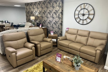 Ex-Display Redruth - Monet 3 Seater Sofa + 2x Power Recliner Chair Ex-Display Redruth - Monet 3 Seater Sofa + 2x Power Recliner Chair