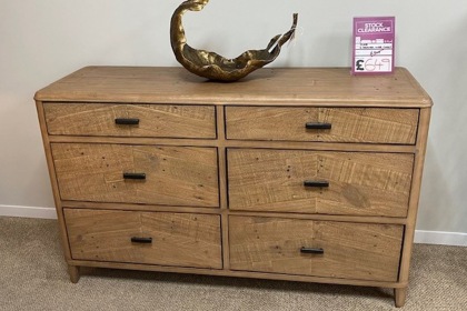 Ex-Display St Austell - Baker Jude Reclaimed Wood 6 Drawer Wide Chest of Drawers