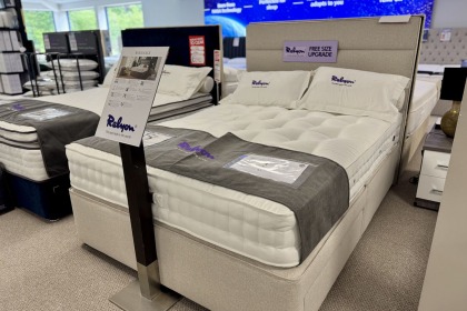 Ex-Display Liskeard - Relyon Woolsack 5'0 King Size 2 Drawer Divan Bed Set + Headboard