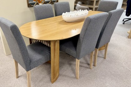 Ex-Display Liskeard - Soho Oak Oval Dining Table + 6 Clara Chairs Ex-Display Liskeard - Soho Oak Oval Dining Table + 6 Clara Chairs