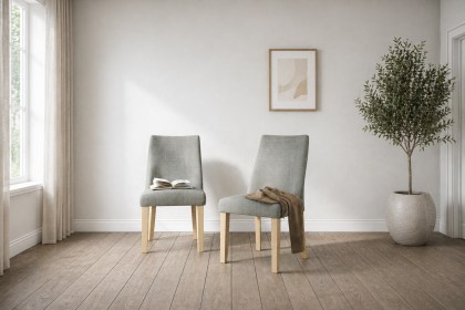 Luna Fabric Dining Chair in Grey (Pair) Luna Fabric Dining Chair in Grey (Pair)