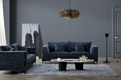 Lenox 3 Seater Sofa in Aegean Blue Velvet Lenox 3 Seater Sofa in Aegean Blue Velvet