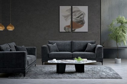 Lenox 3 Seater Sofa in Steel Grey Velvet Lenox 3 Seater Sofa in Steel Grey Velvet