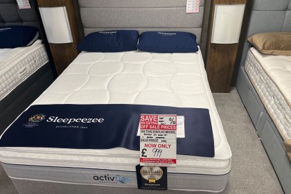 Ex-Display Redruth - Sleepeezee Actiflex King Size Divan Bed + Bluebell Headboard Ex-Display Redruth - Sleepeezee Actiflex King Size Divan Bed + Bluebell Headboard