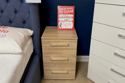 Ex-Display St Austell - Aldono 3 Drawer Bedside Table Ex-Display St Austell - Aldono 3 Drawer Bedside Table