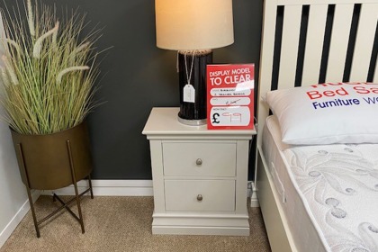 Ex-Display St Austell - Burgundy Painted 2 Drawer Bedside Table